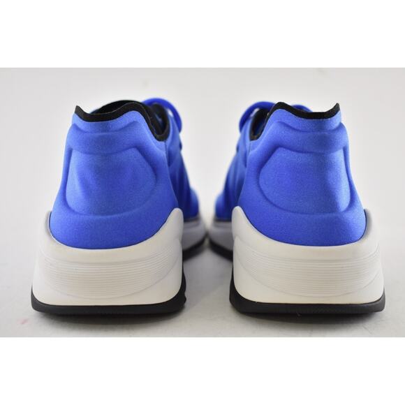 Chanel Men 19P Blue Lycra White Black CC Logo Lace Low Top Trainer Sneaker 44 11 - Picture 11 of 12